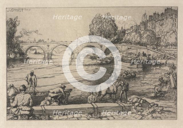 The Watering Place at Marie Bridge , 1902. Creator: Auguste Louis Lepère (French, 1849-1918).