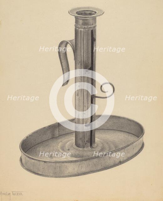 Candlestick, c. 1938. Creator: Amelia Tuccio.