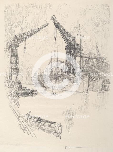 Building Destroyers, 1917. Creator: Joseph Pennell.