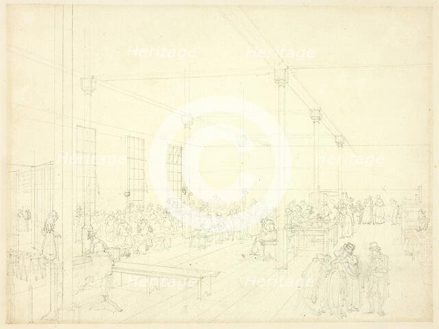 Study for Workhouse, St. James' Parish, from Microcosm of London, c. 1809. Creator: Augustus Charles Pugin.