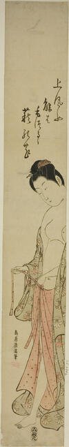 Woman dressing after a bath, c. 1760/64. Creator: Torii Kiyomitsu.