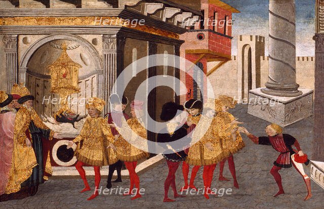 The Assassination and Funeral of Julius Caesar, 1455/60. Creators: Workshop of Apollonio di Giovanni, Workshop of Marco del Buono Giamberti.