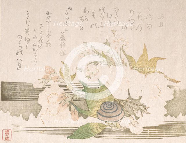 Cherry Blossoms and a Snail, 1816. Creator: Unknown.