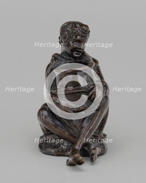 Seated Boy Holding a Jar (an Inkwell ?), first half 16th century. Creator: Unknown.