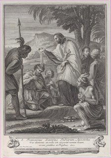 Saint Francis Xavier baptizing the Indians, 1714-74. Creator: Anon.