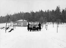 1909 Rolls-Royce Silver Ghost in snow, France, c1909. Artist: Unknown