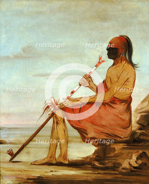 Coo-coo-coo, The Owl, an Aged Chief, 1836. Creator: George Catlin.