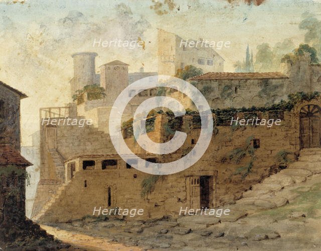 Italian country castle, 1830-1873. Creator: Robert Wilhelm Ekman.