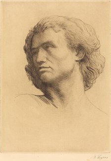 Head of a Man (Tete d'homme), 1877. Creator: Alphonse Legros.