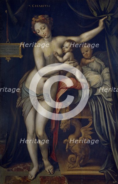 Charity, ca 1555. Artist: Sellaer, Vincent (1490-1564)