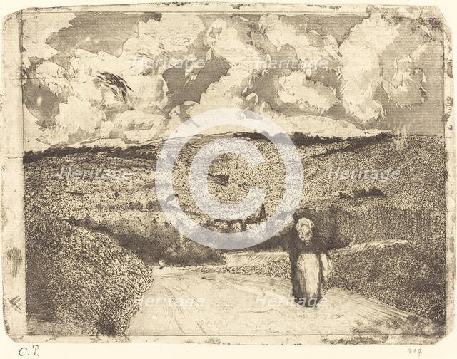 Woman on the Road (La femme sur la route), 1879. Creator: Camille Pissarro.