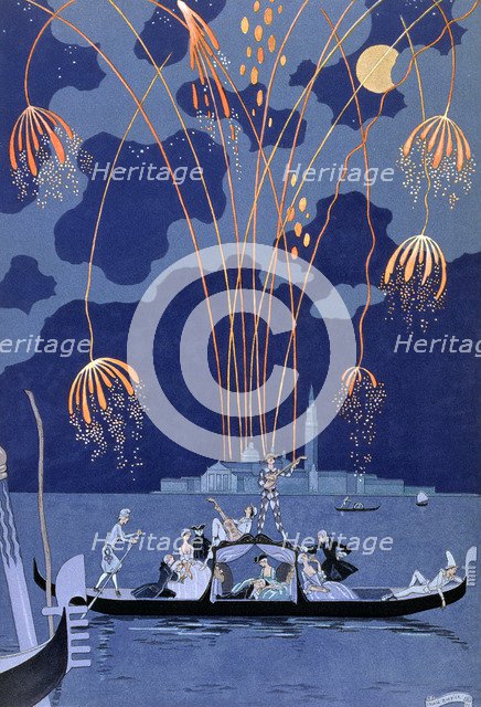 'Fireworks in Venice', 1924. Artist: Georges Barbier