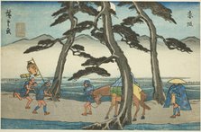 Akasaka, from the series "Fifty-three Stations of the Tokaido (Tokaido gojusan tsugi..., c. 1841/44. Creator: Ando Hiroshige.