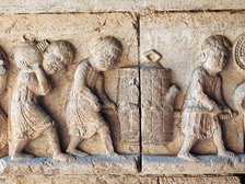 Decoration of the frieze of an impost in the cloister of the Cathedral of Girona, representing 'W…