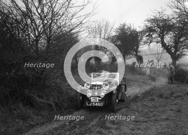 MG Magna of EH Banfield at the Sunbac Colmore Trial, near Winchcombe, Gloucestershire, 1934. Artist: Bill Brunell.
