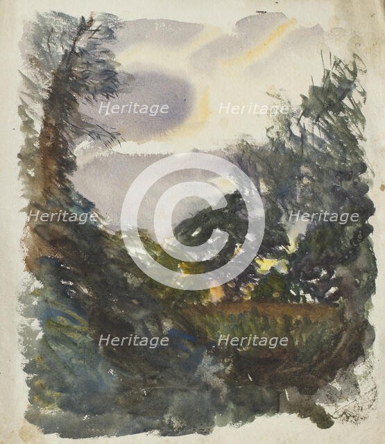 Landscape study with forest, c1875-1944. Creator: George Clausen.