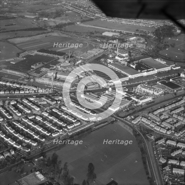 Gillette factory and Firestone tyre factory on the Great West Road, Brentford, London, 1963. Artist: Aerofilms.