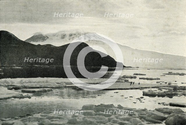 'Entering McMurdo Sound - Cape Bird and Mount Erebus', c1910–1913, (1913). Artist: Herbert Ponting.