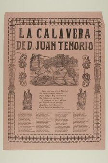 La Calavera de D. Juan Tenorio (The Calavera of D. Juan Tenorio), n.d. Creator: Manuel Manilla.