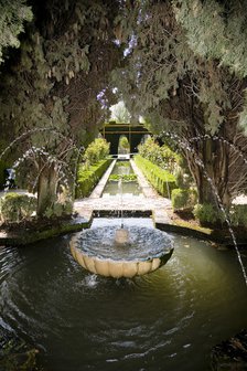 A fountain in the Palacio de Generalife, Alhambra, Granada, Spain, 2007. Artist: Samuel Magal