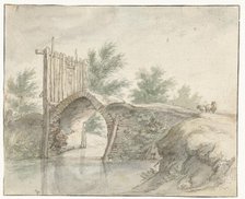 Stone bridge with a wooden fence, 1571-1651. Creator: Abraham Bloemaert.