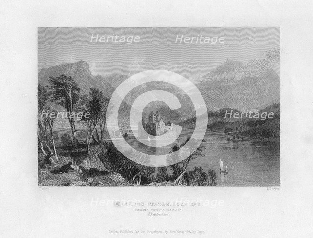 'Kilchurn Castle, Loch Awe, looking towards Dalmally, Argyleshire', 19th century.Artist: Thomas Barber