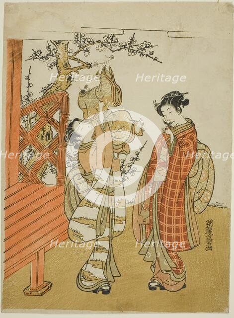 Retrieving the Shuttlecock, c. 1773. Creator: Isoda Koryusai.