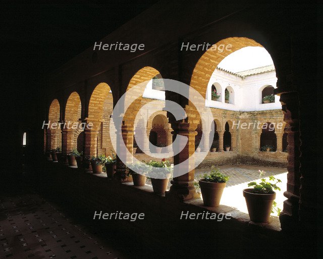 Interior of the Mudejar cloister in the monastery of La Rabida.