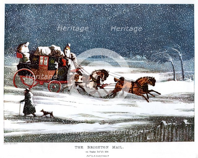 The Brighton Mail on Christmas Day, 1836 (1905).Artist: Henry Thomas Alken