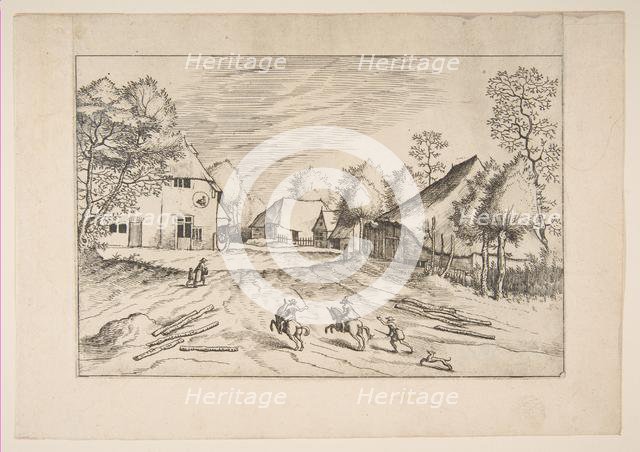 The Swan's Inn with Farms from the series The Small Landscapes, 1559-61. Creator: After The Master of the Small Landscapes (Netherlandish, 16th century).