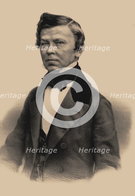 Portrait of the poet Vladimir Grigoryevich Benediktov (1807-1873), 1870. Artist: Lushev, Andrey Mikhaylovich (1822-?)