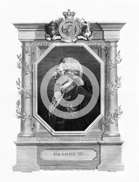 King George III of Great Britain, 19th century. Artist: R Corbould