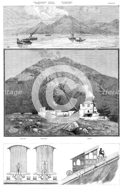 Opening of the railway to the top of Mount Vesuvius, 1880. Creator: Unknown.