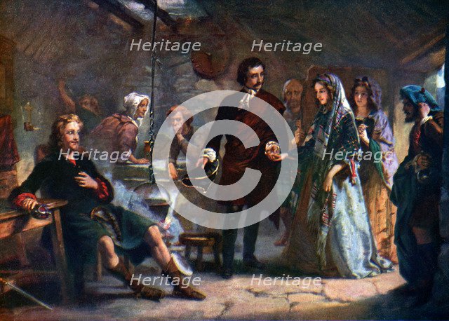 The first meeting of Prince Charles and Flora Macdonald on the island of South Uist, 1925. Artist: Unknown