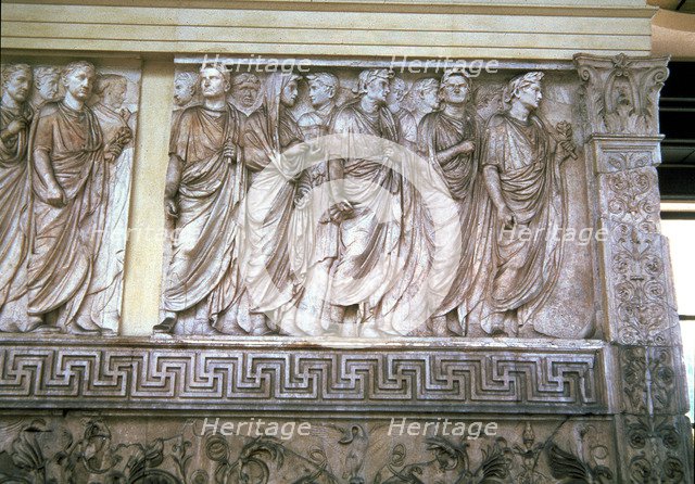 Ara Pacis Augustae. Detail with a procession of priests, 9 b.C..