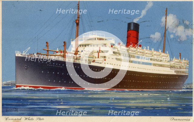 Cunard Line steamship RMS 'Franconia', c1923-c1939.Artist: Kenneth Denton Shoesmith