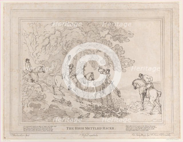 The Hunter (from The Life of a Racehorse, or The High-Mettled Racer), July 20, 1789., July 20, 1789. Creators: Thomas Rowlandson, John Hassell.