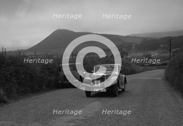 1937 Riley Lynx on Welsh rally driven by M.G.Shorey Artist: Unknown.