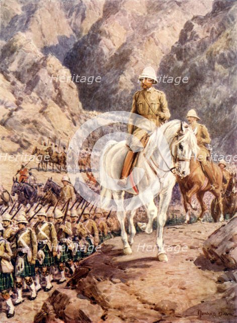 'Lord Roberts on the march to Kandahar', c1900. Creator: Howard Davie.