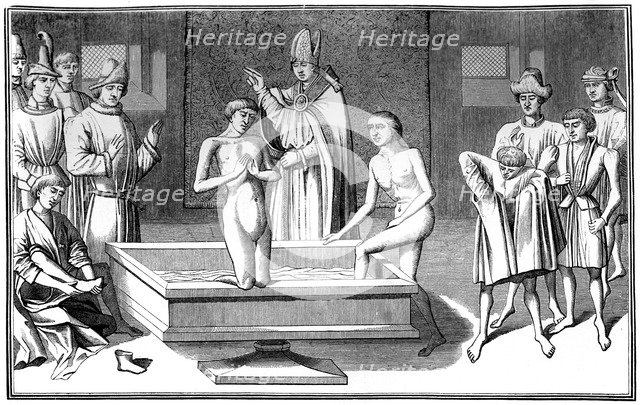Baptism, 15th century (1849).Artist: A Bisson