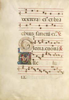 Initial A: A Man Singing; Gradual, about 1460-1480. Creator: Unknown.