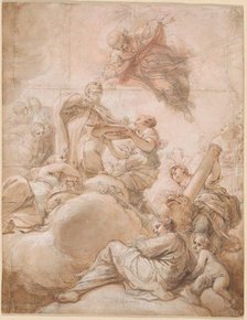 Allegory of the Elevation of Cardinal Deacon Oddone Colonna to the Papal Chair as Pope..., 1700. Creator: Benedetto Luti.