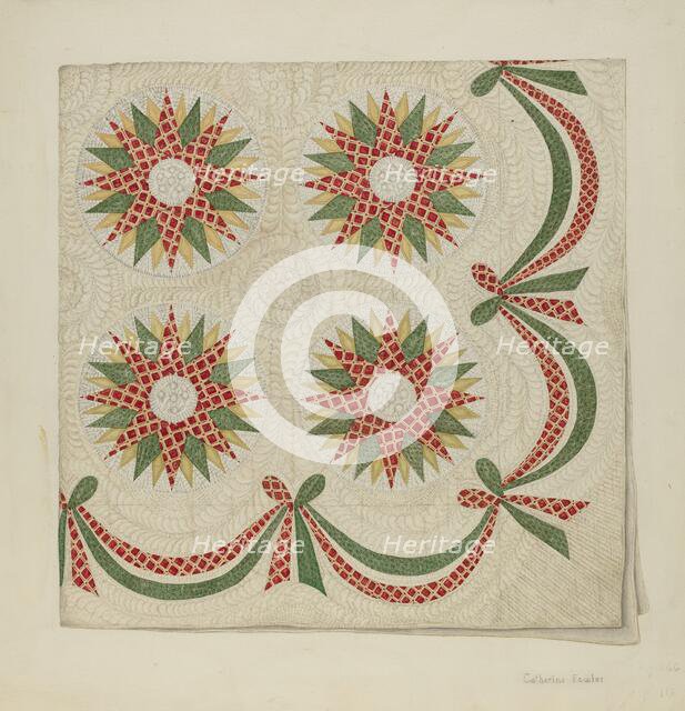 Quilt, c. 1939. Creator: Catherine Fowler.