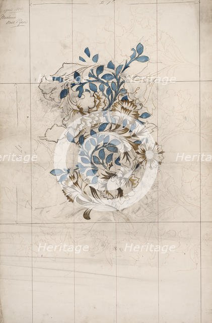 Pink and Poppy. Wallpaper design, 1880. Creator: Morris, William (1834-1896).