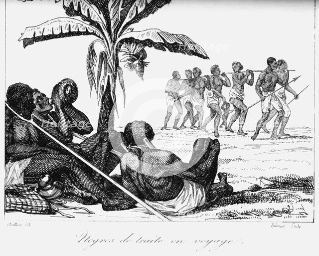A slave convoy, Africa, 19th century. Artist: Unknown