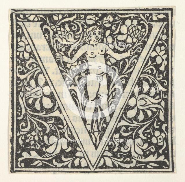 Initial letter V with putto, 1496., 1496. Creator: Anon.