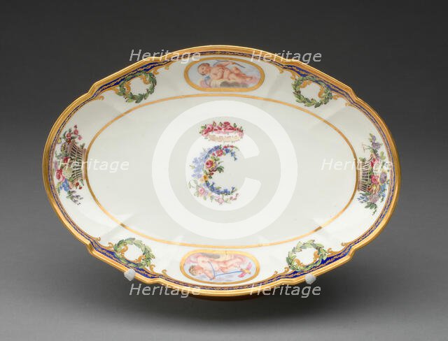 Dish from the Charlotte Louise Service, Sèvres, c. 1774. Creators: Sèvres Porcelain Manufactory, Charles Buteux le Père.