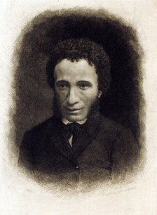 Portrait of the poet Alexander Sergeyevich Pushkin (1799-1837), 1880. Creator: Dmitriev-Kavkazsky, Lev Evgrafovich (1849-1916).