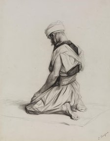 Arab Kneeling in Prayer, c1875. Creator: Charles Bargue.
