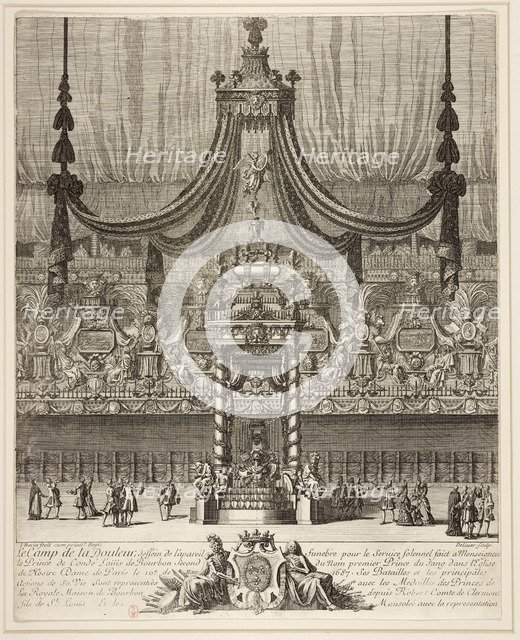 Decoration and arc de triomphe for the funeral of the Grand Condé held in Notre-Dame on March 10, 16